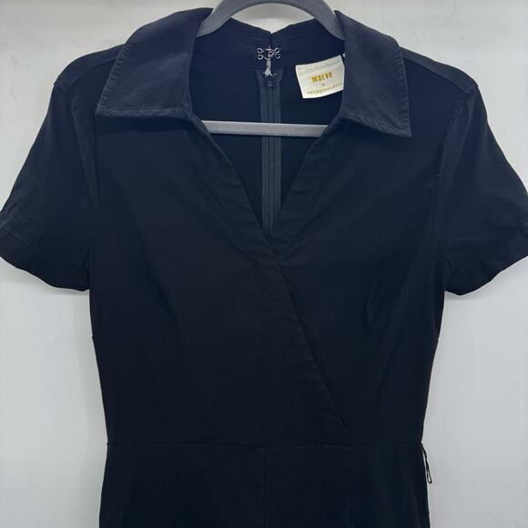 Maeve by Anthropologie The Colette Wrap Jumpsuit Sz 6 Black Wide Leg *No Belt - Picture 6 of 16